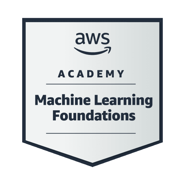 AWS Academy Machine Learning Foundations certificate from AWS